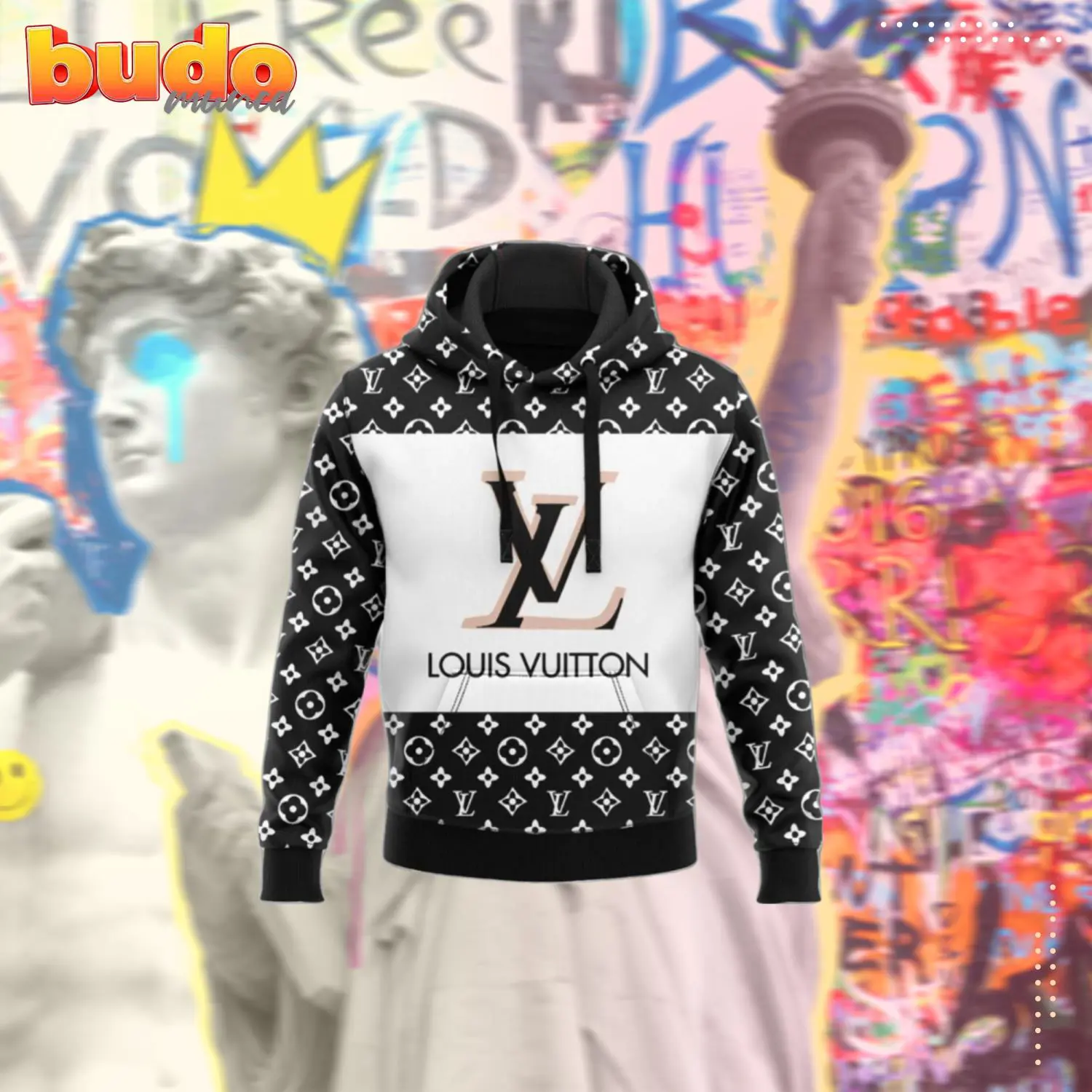 Louis vuitton black hoodie lv luxury clothing clothes outfit for men - hot new